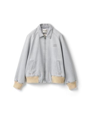 Miu Miu Denim Blouson Jacket - Gray