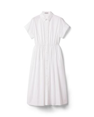 Miu Miu Poplin Midi-Dress - White