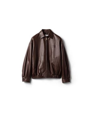 Miu Miu Nappa Leather Blouson Jacket - Brown