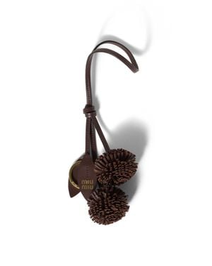 Miu Miu Trick Leather Keyring - Black