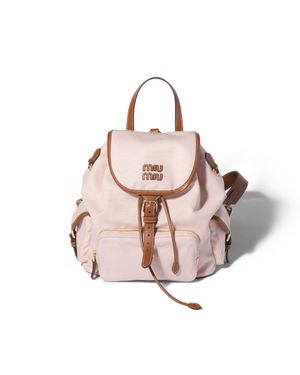 Miu Miu Canvas And Leather Backpack - Pink