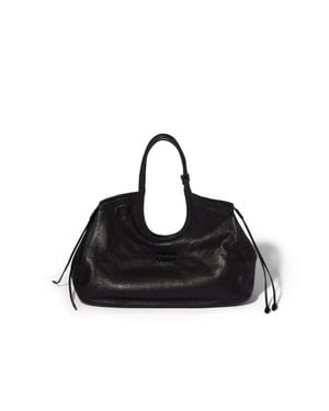 Miu Miu Ivy Nappa Leather Shopping Bag - Black