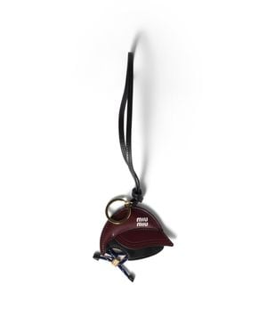 Miu Miu Leather Key Ring Trick - Red