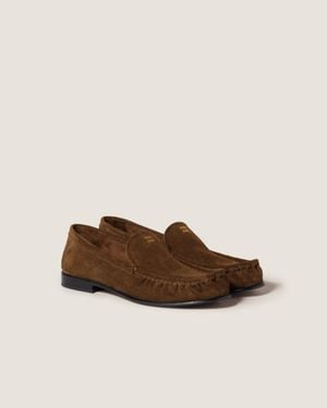 Miu Miu Suede Loafers - Brown
