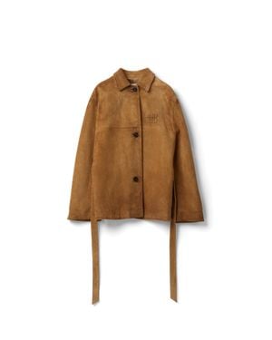 Miu Miu Leather Jacket - Brown