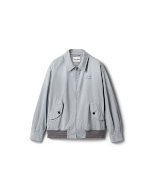Miu Miu Old Twill Blouson Jacket - Gray
