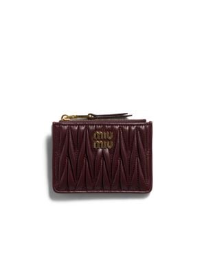 Miu Miu Matelassé Nappa Leather Card Holder - Purple