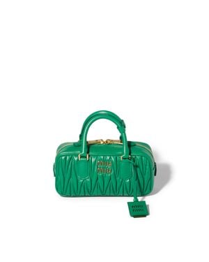 Miu Miu Arcadie Matelassé Nappa Leather Bag - Green
