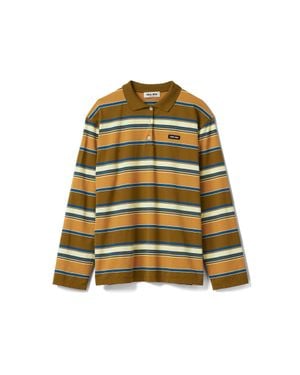Miu Miu Yellow Striped Cotton Polo Top