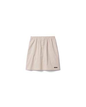 Miu Miu Stretch Poplin Skirt - Natural