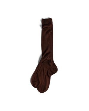 Miu Miu Silk Socks - Brown