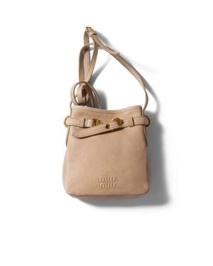 Miu Miu Nappa Leather Pouch - Natural