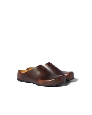 Miu Miu Leather Mules - Brown