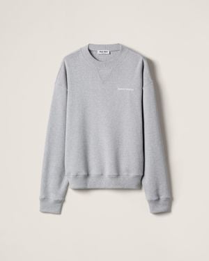 Miu Miu Cotton Fleece Sweatshirt - Gray