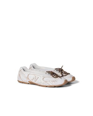 Miu Miu New Balance X 530 Sl Deco' Leather Ballerinas - White