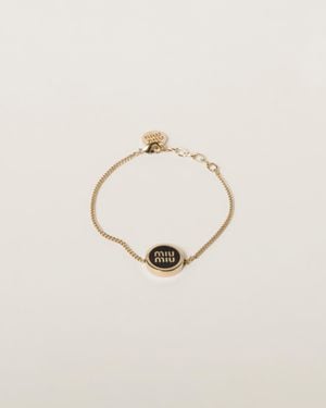 Miu Miu Enameled Metal Bracelet - Metallic