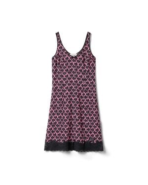 Miu Miu Crêpe De Chine Mini-Dress - Purple