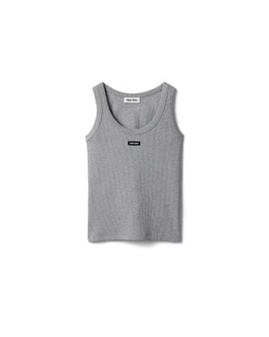Miu Miu Ribbed Jersey Tank Top - Grey