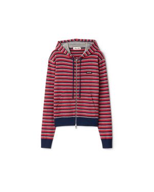 Miu Miu Wool Hoodie Jacket - Red