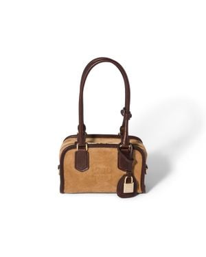 Miu Miu Retour Suede Top-Handle Bag - Brown