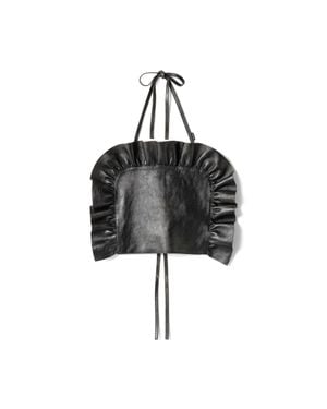 Miu Miu Leather Top - Black