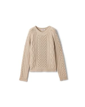 Miu Miu Wool And Cashmere Jumper - Natural