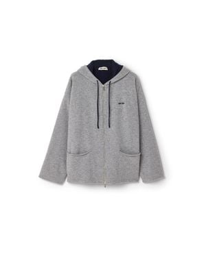Miu Miu Cashmere Cardigan Hoodie - Gray