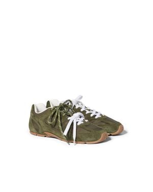 Miu Miu New Balance X 530 Sl Technical Fabric And Suede Trainers - Green