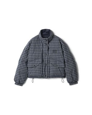 Miu Miu Reversible Flannel Down Jacket - Blue