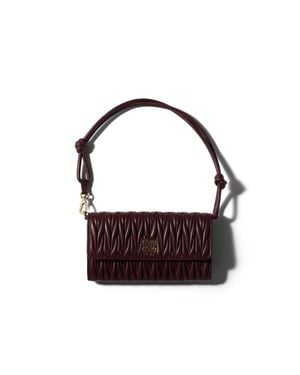 Miu Miu Matelassé Nappa Leather Wallet - Brown