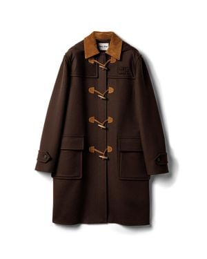 Miu Miu Double Cashmere And Wool Duffle Coat - Brown
