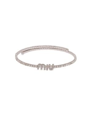 Miu Miu Crystal Necklace - Metallic