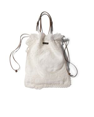 Miu Miu Lace Tote Bag - White
