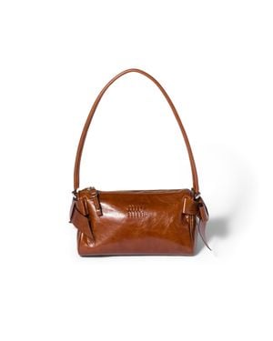 Miu Miu Shiny Leather Pouch - Brown