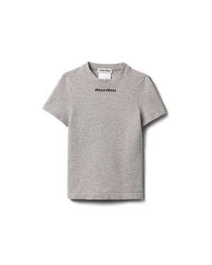 Miu Miu Seamless Mélange T-Shirt - Grey