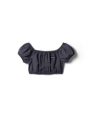 Miu Miu Poplin Crop Top - Blue