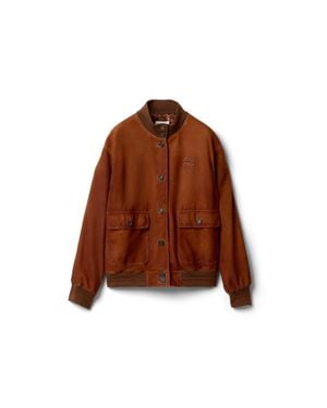 Miu Miu Waxed Suede Jacket - Brown