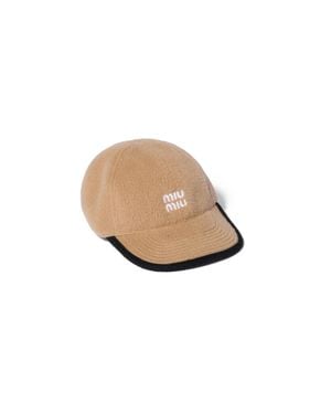 Miu Miu Fleece Baseball Cap - Natural