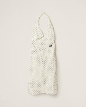 Miu Miu Polka-Dot Chiffon Dress - White