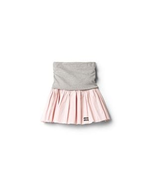 Miu Miu Jersey And Poplin Skirt - Pink