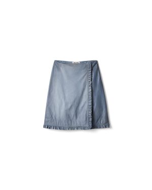 Miu Miu Nappa Leather Skirt - Blue
