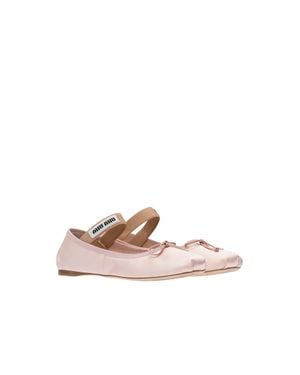 Miu Miu Satin Ballet Flats - Pink