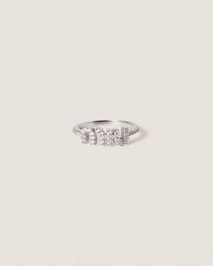 Miu Miu Zircon Ring - Metallic