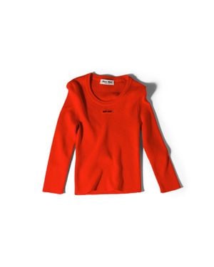 Miu Miu Cotton Crew-Neck Jumper - Red
