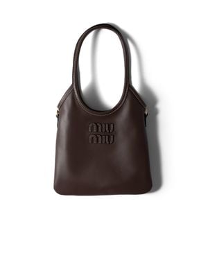 Miu Miu Ivy Leather Handbag - Brown
