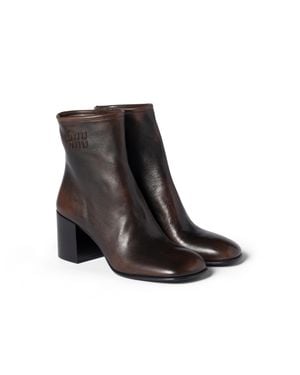 Miu Miu Fumé Calf Booties - Black