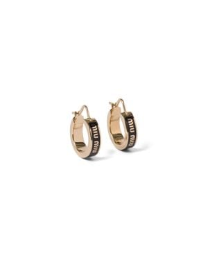 Miu Miu Enamelled Metal Earrings - Natural