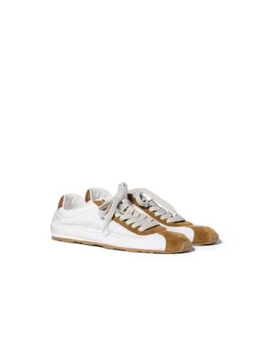 Miu Miu Plume Technical Fabric And Suede Trainers - White