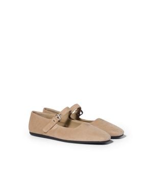 Miu Miu Suede Ballerinas - Natural