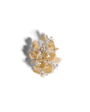 Miu Miu Single Metal Earring With Pearl And Crystals - White